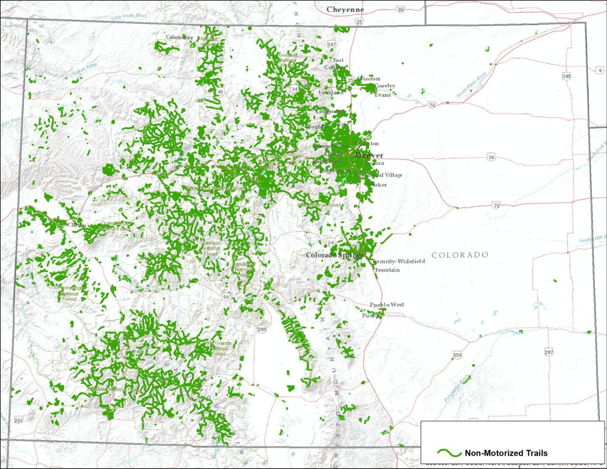 Non-Motorized Trails map