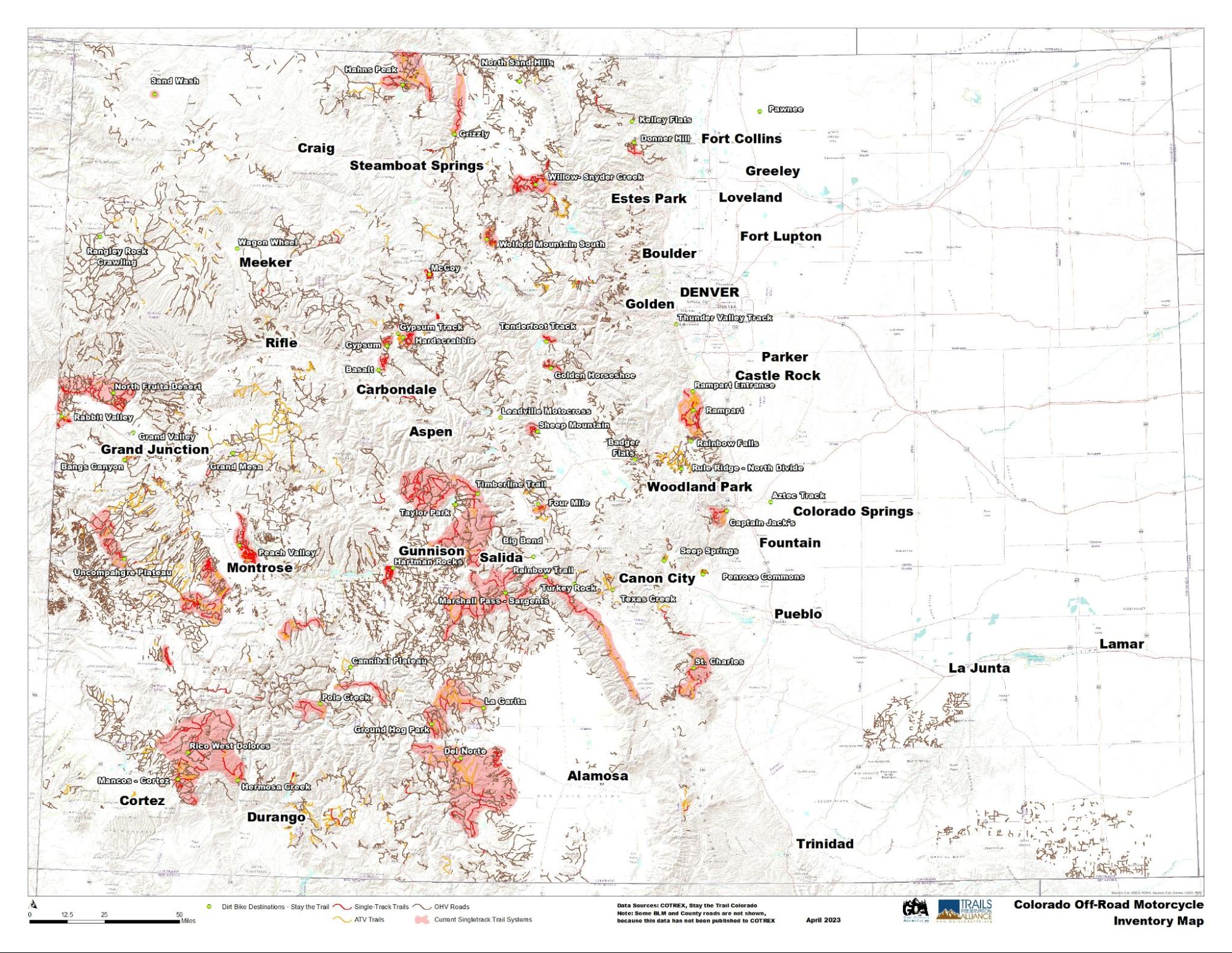 All Motorized Trails 2021 COTREX map